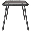 vidaXL Dohányzóasztal Fekete 90 x 45 x 43 cm polirattan