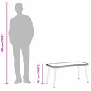 vidaXL Dohányzóasztal Fekete 90 x 45 x 43 cm Polirattan és üveg