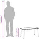 vidaXL Dohányzóasztal Fekete 90 x 45 x 43 cm Polirattan és üveg