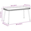 vidaXL Dohányzóasztal Fekete 90 x 45 x 43 cm Polirattan és üveg