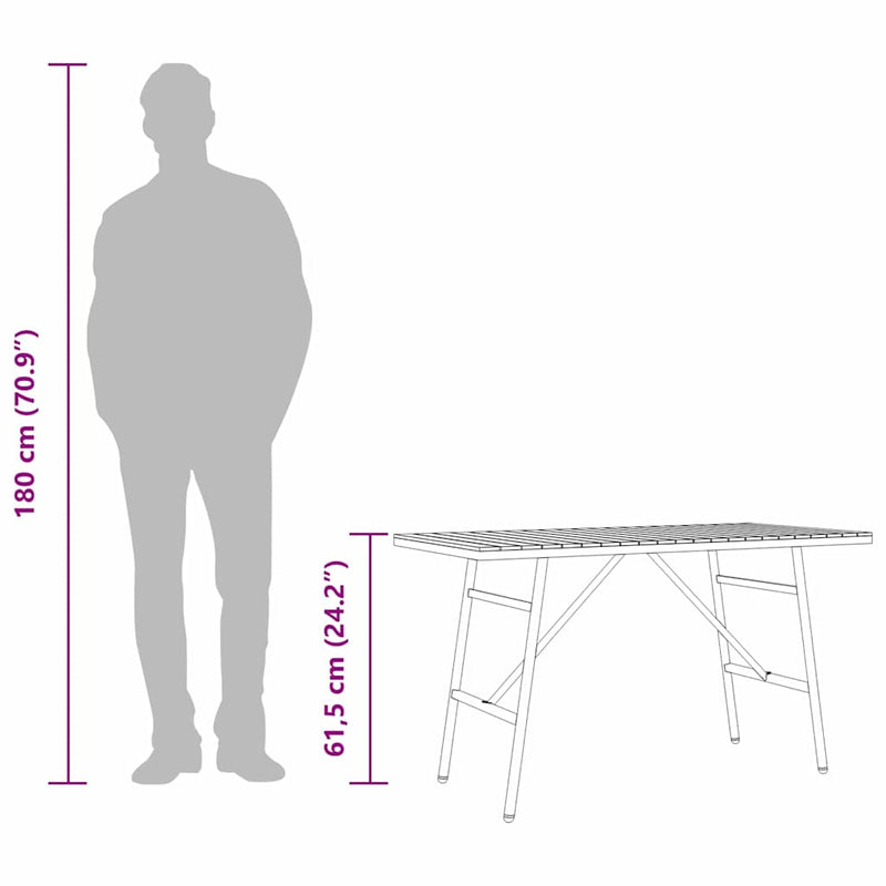 vidaXL Étkezőasztal Barna 110 x 55 x 62 cm Tömör akácfa