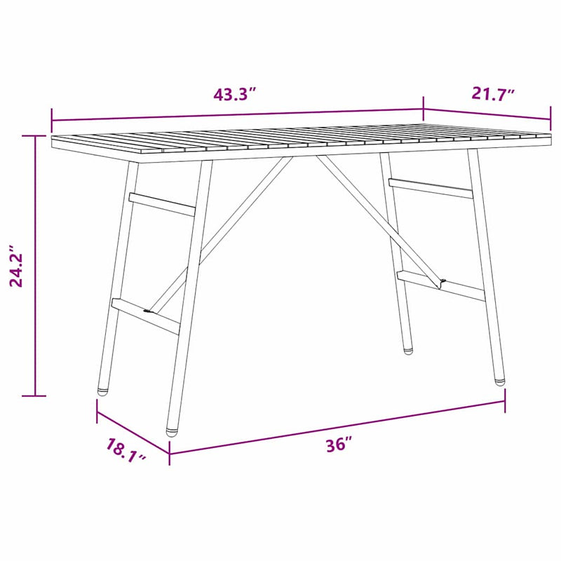 vidaXL Étkezőasztal Barna 110 x 55 x 62 cm Tömör akácfa