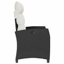 vidaXL fekete polyrattan fekvő kerti szék oldalsó asztallal