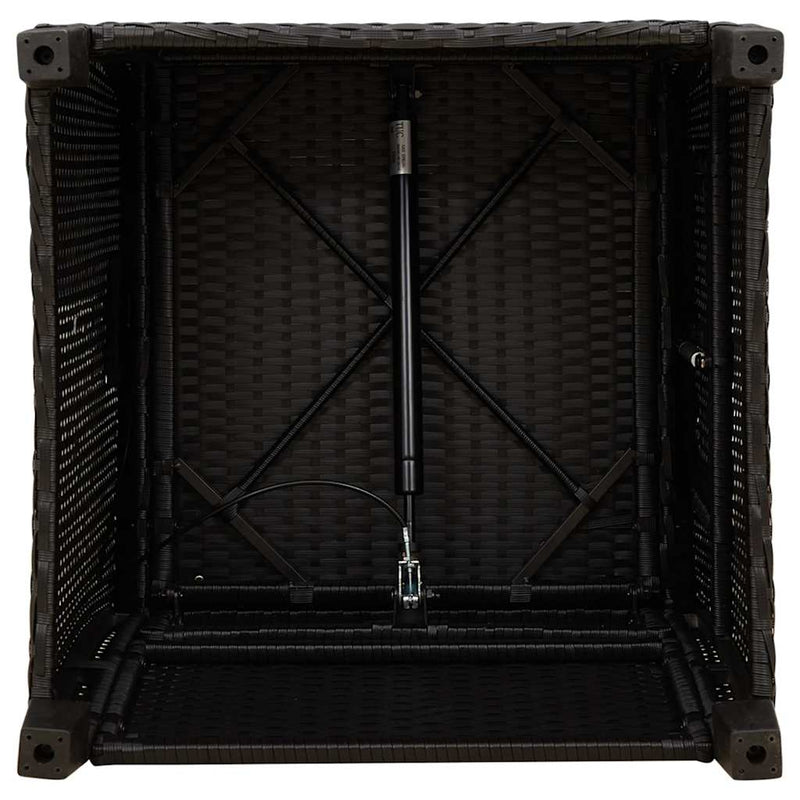 vidaXL fekete polyrattan fekvő kerti szék oldalsó asztallal