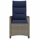 vidaXL szürke polyrattan fekvő kerti szék oldalsó asztallal