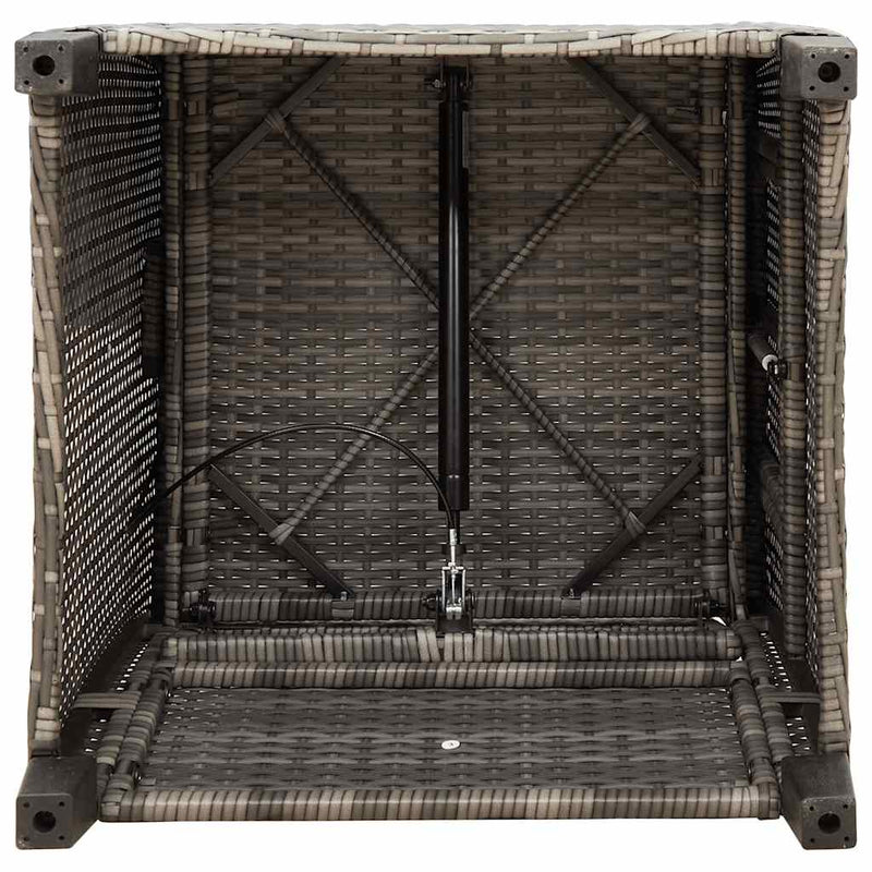 vidaXL szürke polyrattan fekvő kerti szék oldalsó asztallal