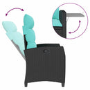 vidaXL fekete polyrattan fekvő kerti szék oldalsó asztallal