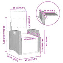 vidaXL fekete polyrattan fekvő kerti szék oldalsó asztallal