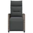vidaXL szürke polyrattan fekvő kerti szék oldalsó asztallal