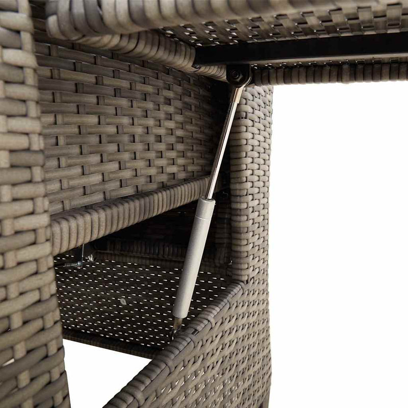 vidaXL szürke polyrattan fekvő kerti szék oldalsó asztallal