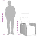 vidaXL fekete polyrattan fekvő kerti szék oldalsó asztallal