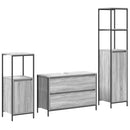 vidaXL Fürdőszoba bútor szett fiókkal 3 pcs Szürke Sonoma Faanyag