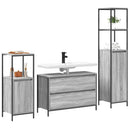 vidaXL Fürdőszoba bútor szett fiókkal 3 pcs Szürke Sonoma Faanyag