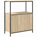 vidaXL Fürdőszoba bútor szett polcokkal 5 pcs Sonoma tölgy és Fekete