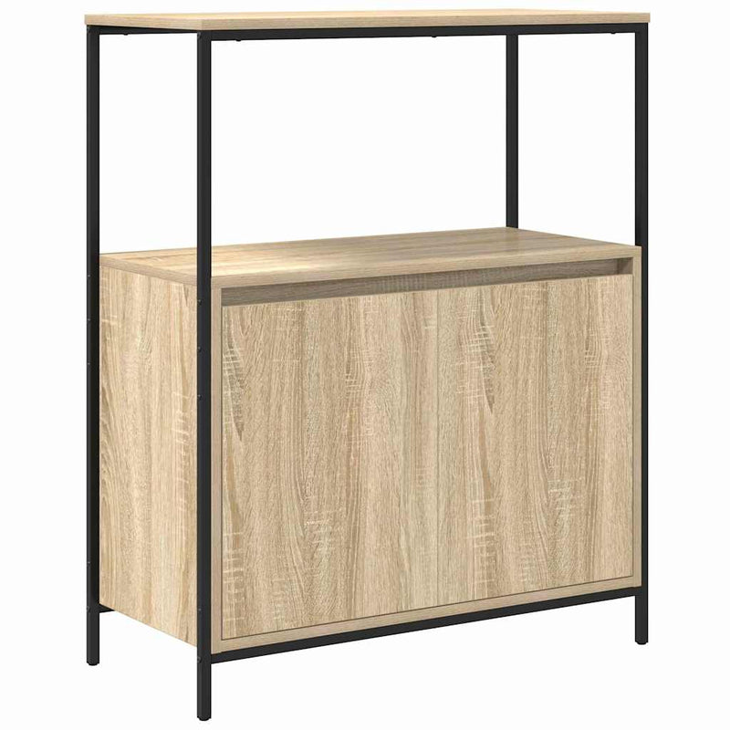 vidaXL Fürdőszoba bútor szett polcokkal 5 pcs Sonoma tölgy és Fekete