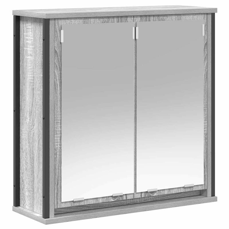 vidaXL Fürdőszoba bútor szett polcokkal 5 pcs Szürke sonoma és Fekete