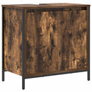 vidaXL Fürdőszoba bútor szett 3 pcs Füstölt Tölgy és Fekete Faanyag