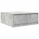 vidaXL betonszürke dohányzóasztal fiókokkal 100x100x40 cm