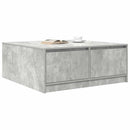vidaXL betonszürke dohányzóasztal fiókokkal 100x100x40 cm