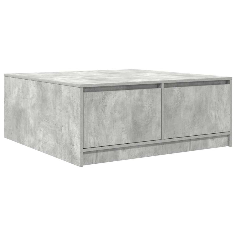 vidaXL betonszürke dohányzóasztal fiókokkal 100x100x40 cm