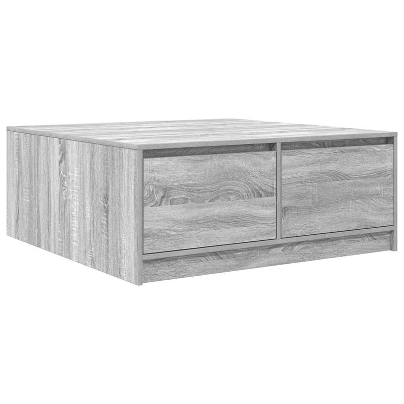 vidaXL szürke sonoma dohányzóasztal fiókokkal 100x100x40 cm