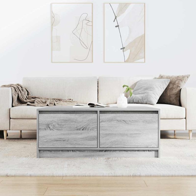 vidaXL szürke sonoma dohányzóasztal fiókokkal 100x100x40 cm