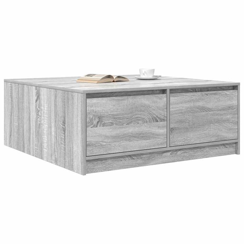 vidaXL szürke sonoma dohányzóasztal fiókokkal 100x100x40 cm