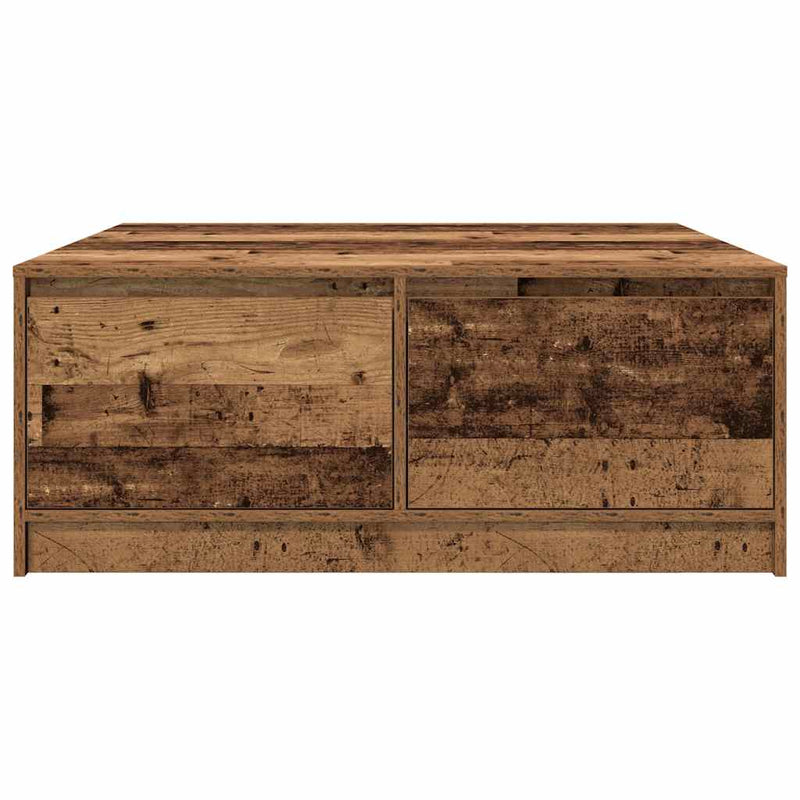 vidaXL antik fa dohányzóasztal fiókokkal 100x100x40 cm