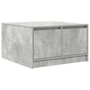 vidaXL betonszürke dohányzóasztal fiókokkal 70,5x70x40 cm