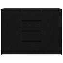 vidaXL fekete tölgy szerelt fa tálalószekrény fiókos 100,5x35x76 cm