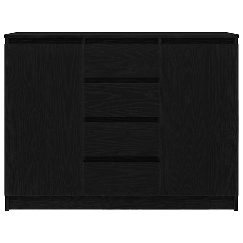 vidaXL fekete tölgy szerelt fa tálalószekrény fiókos 100,5x35x76 cm