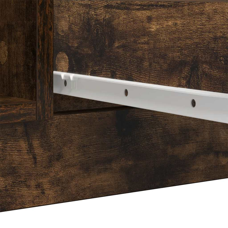 vidaXL füstölt tölgy szerelt fa tálalószekrény fiókos 100,5x35x76 cm