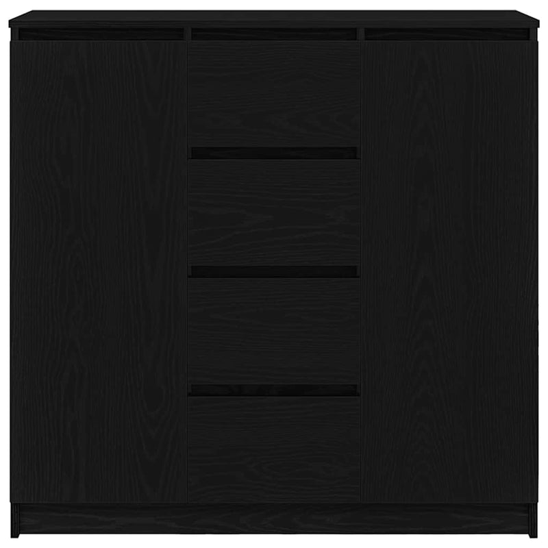 vidaXL fekete tölgy szerelt fa tálalószekrény fiókos 100,5x35x98,5 cm