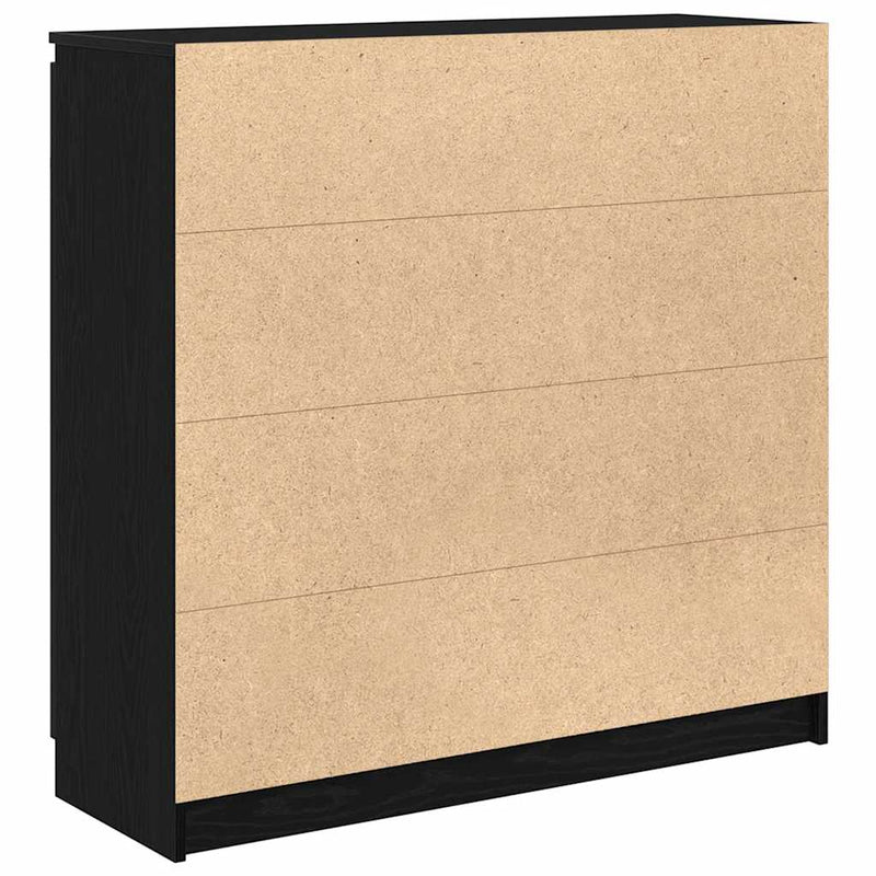 vidaXL fekete tölgy szerelt fa tálalószekrény fiókos 100,5x35x98,5 cm