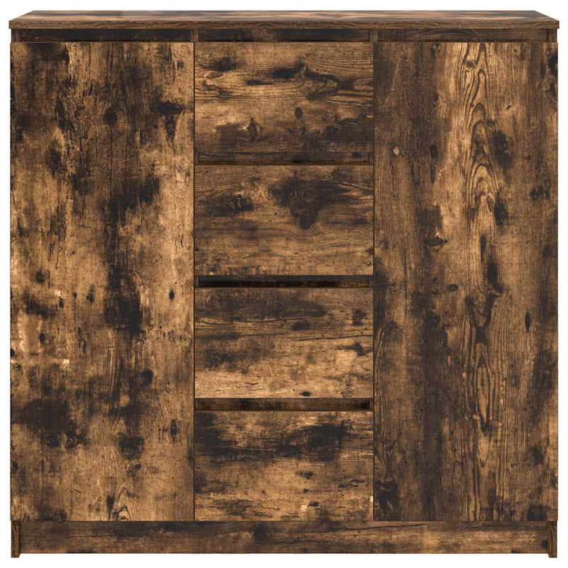 vidaXL füstölt tölgy szerelt fa tálalószekrény fiókos 100,5x35x98,5 cm