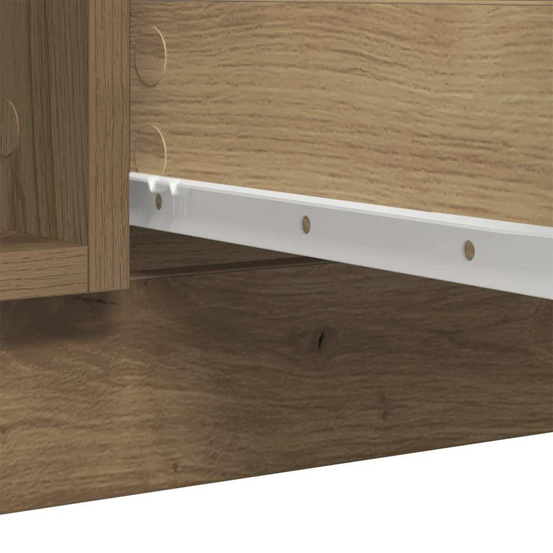 vidaXL kézműves tölgy szerelt fa tálalószekrény fiókos 100,5x35x98,5cm