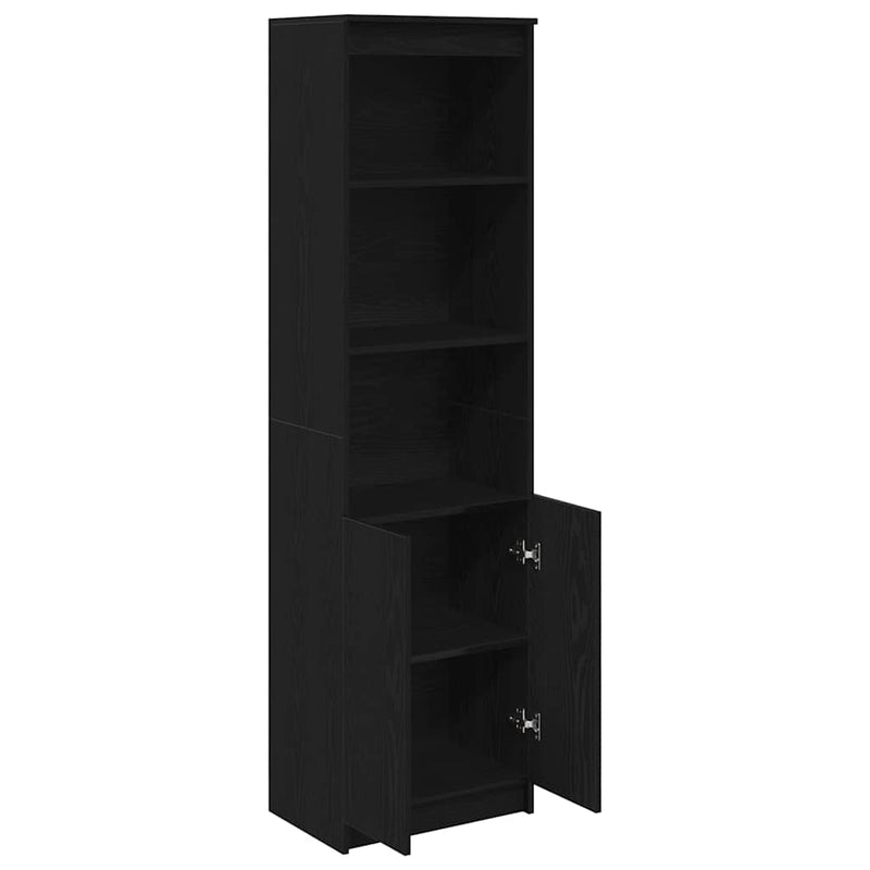 vidaXL fekete tölgy szerelt fa magasszekrény 50x35x180 cm