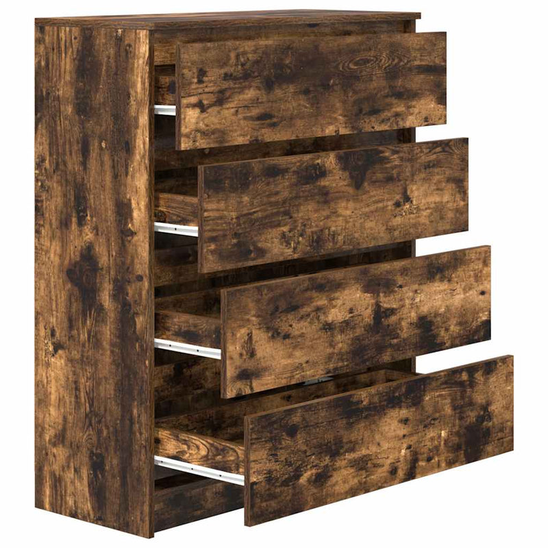 vidaXL füstös tölgy színű szerelt fa tálalószekrény 80x35x99 cm