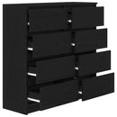 vidaXL fekete tölgy szerelt fa tálalószekrény 100x35x99 cm