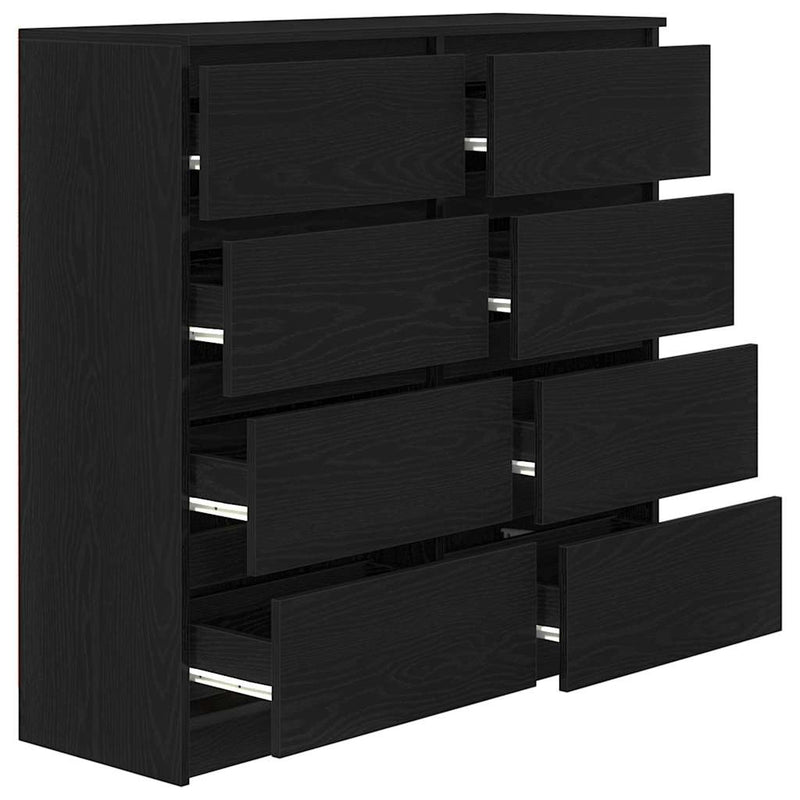 vidaXL fekete tölgy szerelt fa tálalószekrény 100x35x99 cm