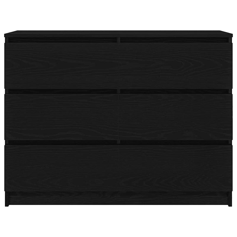 vidaXL fekete tölgy szerelt fa tálalószekrény 100x35x76 cm