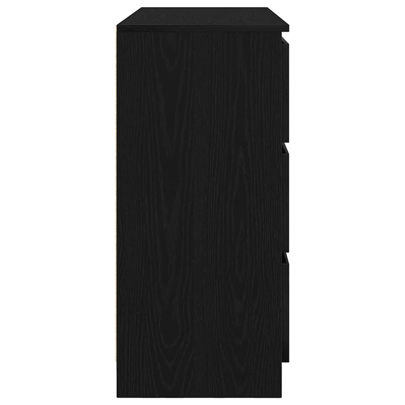 vidaXL fekete tölgy szerelt fa tálalószekrény 100x35x76 cm