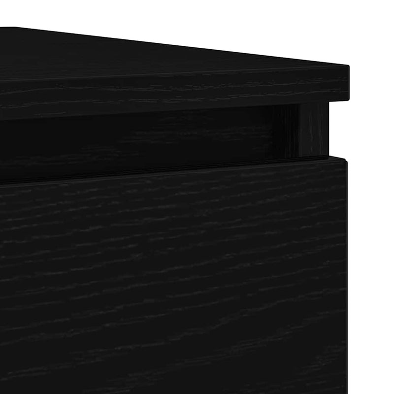 vidaXL fekete tölgy szerelt fa tálalószekrény 100x35x76 cm