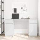 vidaXL Asztal fiókkal polcokkal ajtóval Fehér 140 x 49 x 76 cm Faanyag