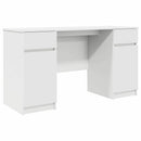 vidaXL Asztal fiókkal polcokkal ajtóval Fehér 140 x 49 x 76 cm Faanyag
