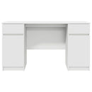 vidaXL Asztal fiókkal polcokkal ajtóval Fehér 140 x 49 x 76 cm Faanyag