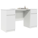 vidaXL Asztal fiókkal polcokkal ajtóval Fehér 140 x 49 x 76 cm Faanyag
