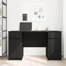 vidaXL Asztal fiókkal polcokkal Musta tammi 140 x 49 x 76 cm Faanyag