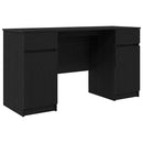 vidaXL Asztal fiókkal polcokkal Musta tammi 140 x 49 x 76 cm Faanyag