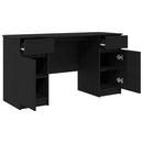 vidaXL Asztal fiókkal polcokkal Musta tammi 140 x 49 x 76 cm Faanyag